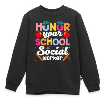 Ehre Deinen Schulsozialarbeiter Schulsozialarbeit - Kinder Premium Organic Sweatshirt - Schwarz - Vorne - AI Model Kid Female (0cm)