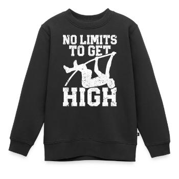 Lustiger Stabhochsprung Stabhochsprung - Kinder Premium Organic Sweatshirt - Schwarz - Vorne - AI Model Kid Female (0cm)