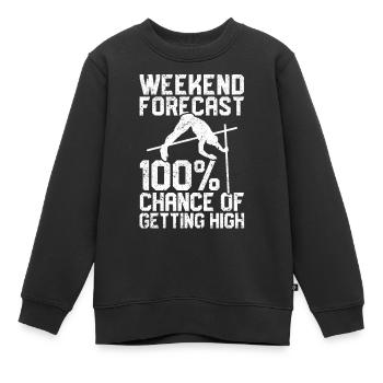 Lustiger Stabhochsprung Stabhochsprung - Kinder Premium Organic Sweatshirt - Schwarz - Vorne - AI Model Kid Female (0cm)