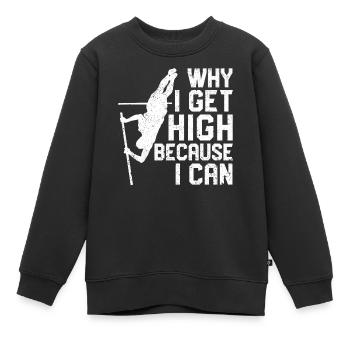 Lustiger Stabhochsprung Stabhochsprung - Kinder Premium Organic Sweatshirt - Schwarz - Vorne - AI Model Kid Female (0cm)