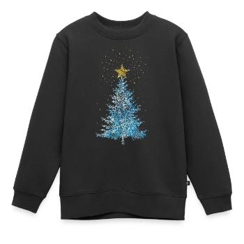 Weihnachtsbaum Tannenbaum Weihnachtsstern Sterne - Kinder Premium Organic Sweatshirt - Schwarz - Vorne - AI Model Kid Female (0cm)