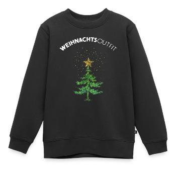 Weihnachtsbaum Christbaum Weihnachtsstern - Kinder Premium Organic Sweatshirt - Schwarz - Vorne - AI Model Kid Female (0cm)