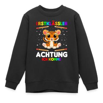 Erstklässler Achtung ich komme - Kinder Premium Organic Sweatshirt - Schwarz - Vorne - AI Model Kid Female (0cm)