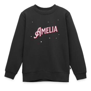Amelia Namen personalisiert - Kinder Premium Organic Sweatshirt - Schwarz - Vorne - AI Model Kid Female (0cm)