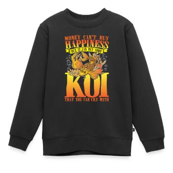 Koi Kapfen Zuchtkarpfen Koi Spruch - Kinder Premium Organic Sweatshirt - Schwarz - Vorne - AI Model Kid Female (0cm)