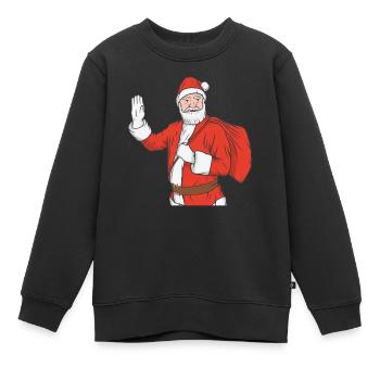 Weihnachtsmann - Kinder Premium Organic Sweatshirt - Schwarz - Vorne - AI Model Kid Female (0cm)