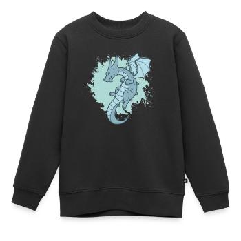 Drache in der Luft Fantasie Tier Fabel - Kinder Premium Organic Sweatshirt - Schwarz - Vorne - AI Model Kid Female (0cm)