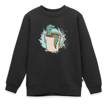 Drache in einer Tasse niedliches Fabelwesen - Kinder Premium Organic Sweatshirt - Schwarz - Vorne - AI Model Kid Female (0cm)