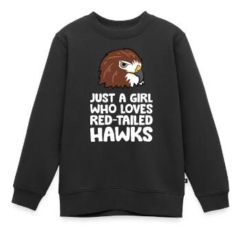 Juste une fille qui aime les faucons à queue rousse - Sweat Premium enfant bio - noir - Devant - AI Model Kid Female (0cm)