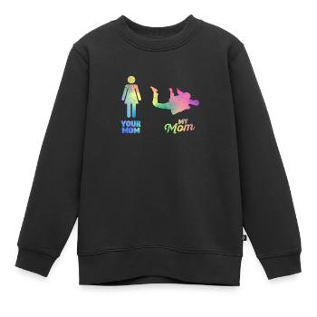 Ta mère Ma mère Parachutiste - Sweat Premium enfant bio - noir - Devant - AI Model Kid Female (0cm)