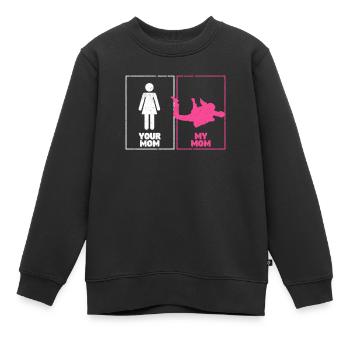 Ta mère Ma mère Parachutiste - Sweat Premium enfant bio - noir - Devant - AI Model Kid Female (0cm)