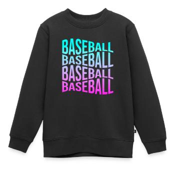 Base-ball - Sweat Premium enfant bio - noir - Devant - AI Model Kid Female (0cm)