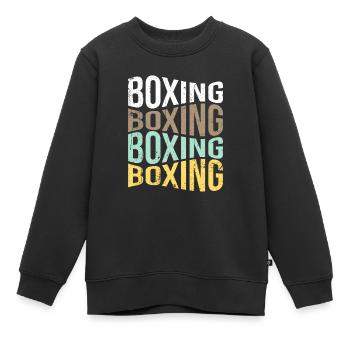 Boxe - Sweat Premium enfant bio - noir - Devant - AI Model Kid Female (0cm)