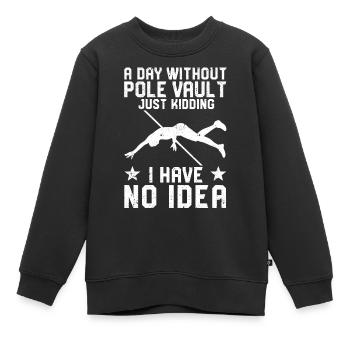 Lustiger Stabhochsprung Stabhochsprung - Kinder Premium Organic Sweatshirt - Schwarz - Vorne - AI Model Kid Female (0cm)