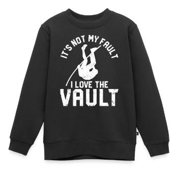 Lustiger Stabhochsprung Stabhochsprung - Kinder Premium Organic Sweatshirt - Schwarz - Vorne - AI Model Kid Female (0cm)