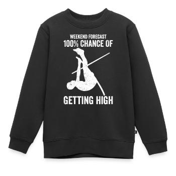 Saut à la perche amusant Saut à la perche - Sweat Premium enfant bio - noir - Devant - AI Model Kid Female (0cm)