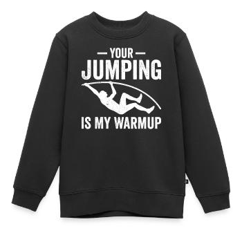 Saut à la perche amusant Saut à la perche - Sweat Premium enfant bio - noir - Devant - AI Model Kid Female (0cm)