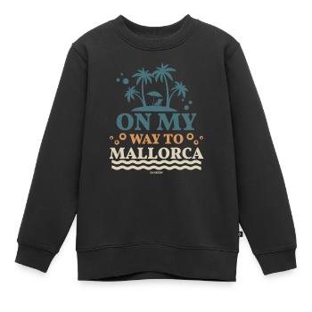 bin auf dem Weg nach Mallorca - Kinder Premium Organic Sweatshirt - Schwarz - Vorne - AI Model Kid Female (0cm)