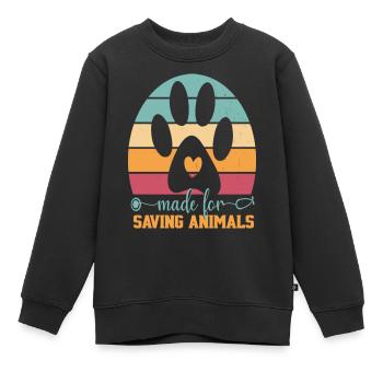 Made For Saving Animals Vet Tech Women And Men - Kinder Premium Organic Sweatshirt - Schwarz - Vorne - AI Model Kid Female (0cm)