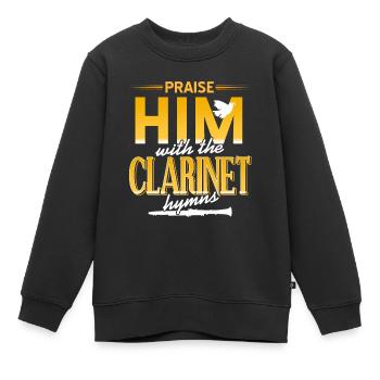 Louez-le avec les hymnes de clarinette cool rétro - Sweat Premium enfant bio - noir - Devant - AI Model Kid Female (0cm)