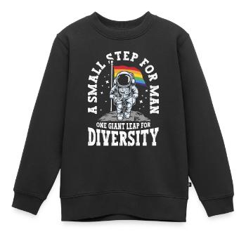 Un petit pas pour l’homme Un grand pas - Sweat Premium enfant bio - noir - Devant - AI Model Kid Female (0cm)