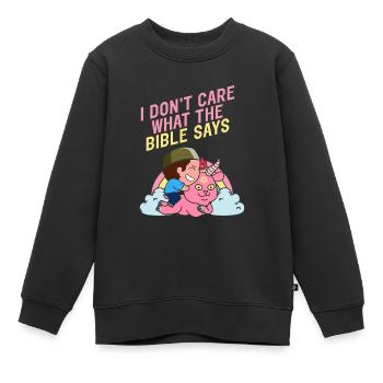 I Don't Care What The Bible Says Kawaii Satanic - Kinder Premium Organic Sweatshirt - Schwarz - Vorne - AI Model Kid Female (0cm)