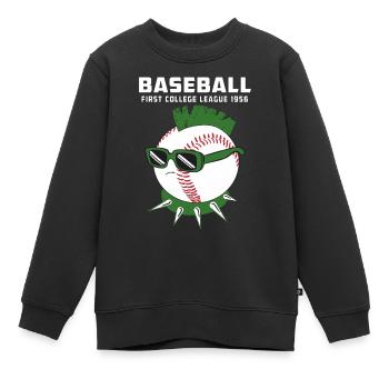 BASE-BALL - Sweat Premium enfant bio - noir - Devant - AI Model Kid Female (0cm)