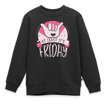 Au moins, c’est finalement sarcastique vendredi - Sweat Premium enfant bio - noir - Devant - AI Model Kid Female (0cm)