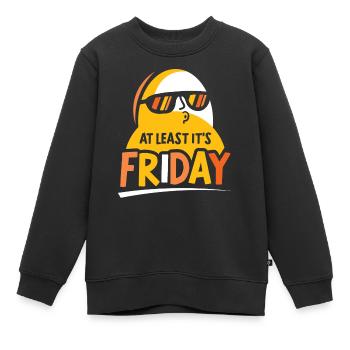 Au moins, c’est finalement sarcastique vendredi - Sweat Premium enfant bio - noir - Devant - AI Model Kid Female (0cm)