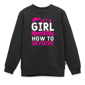 Parachutisme filles Laissez-vous être - Sweat Premium enfant bio - noir - Devant - AI Model Kid Female (0cm)