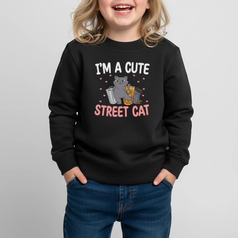 Mignon chat de rue Multon chatte chatte Sweat Premium enfant bio
