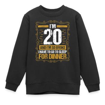 20 Idée drôle Aller dormir pour le dîner Humour de l’année - Sweat Premium enfant bio - noir - Devant - AI Model Kid Female (0cm)