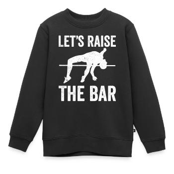 Drôle de saut à la perche Saut à la perche - Sweat Premium enfant bio - noir - Devant - AI Model Kid Female (0cm)