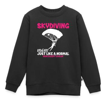 Skydiving Mom Fallschirm - Kinder Premium Organic Sweatshirt - Schwarz - Vorne - AI Model Kid Female (0cm)