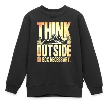 Think Outside No Necessary - Kids Premium Organic Sweatshirt - black - Front - AI Model Kid Female (0cm)