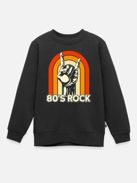 Vintage Retro 80s Rock Français Fork - Sweat Premium enfant bio - noir