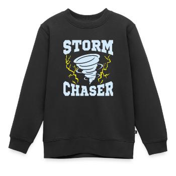 Storm Chaser Meteorologist Meteorology - Kinder Premium Organic Sweatshirt - Schwarz - Vorne - AI Model Kid Female (0cm)