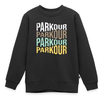 Parkour - Kinder Premium Organic Sweatshirt - Schwarz - Vorne - AI Model Kid Female (0cm)