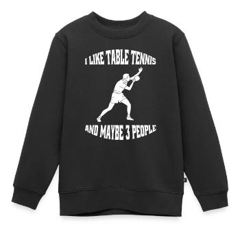 Joueur de tennis de table Tennis de table Batte de tennis de table - Sweat Premium enfant bio - noir - Devant - AI Model Kid Female (0cm)