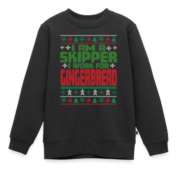 Skipper Weihnachten Spruch - Kinder Premium Organic Sweatshirt - Schwarz - Vorne - AI Model Kid Female (0cm)