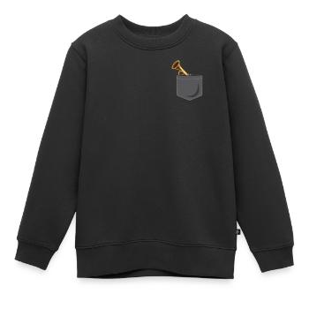 Poche trompettiste - Sweat Premium enfant bio - noir - Devant - AI Model Kid Female (0cm)
