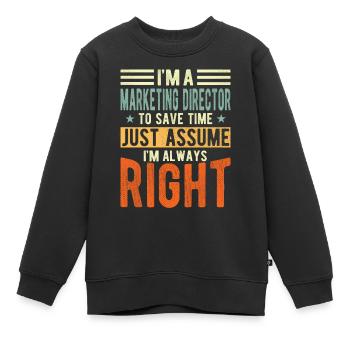 Marketing - Sweat Premium enfant bio - noir - Devant - AI Model Kid Female (0cm)