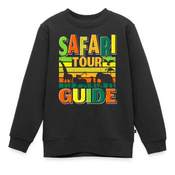 Guide touristique Safari - Sweat Premium enfant bio - noir - Devant - AI Model Kid Female (0cm)
