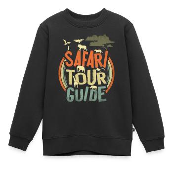Safari Tour Guide - Kinder Premium Organic Sweatshirt - Schwarz - Vorne - AI Model Kid Female (0cm)