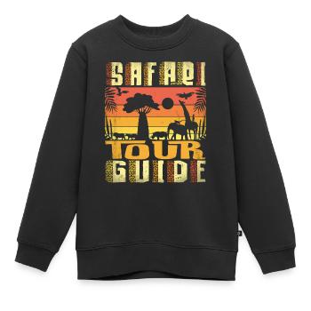 Guide touristique Safari - Sweat Premium enfant bio - noir - Devant - AI Model Kid Female (0cm)