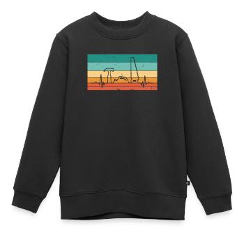 Vintage Herzschlag Säge Hammer Hobel Holz - Kinder Premium Organic Sweatshirt - Schwarz - Vorne - AI Model Kid Female (0cm)