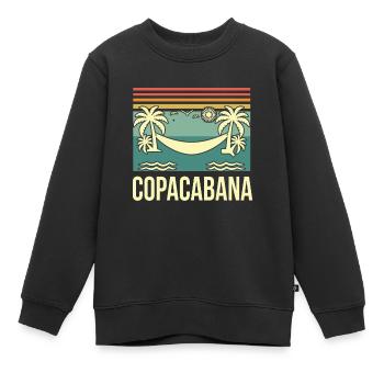 Copacabana Rio Palms Summer Beach Sun Brésil - Sweat Premium enfant bio - noir - Devant - AI Model Kid Female (0cm)