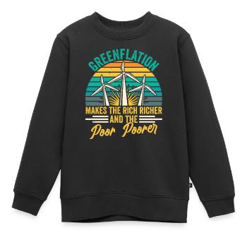 La greenflation rend riches et pauvres plus pauvres - Sweat Premium enfant bio - noir - Devant - AI Model Kid Female (0cm)