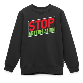 Greenflation Stoppen Grün Energie Inflation - Kinder Premium Organic Sweatshirt - Schwarz - Vorne - AI Model Kid Female (0cm)