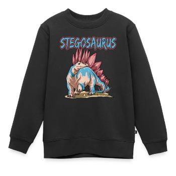 Stegosaurus Dinosaurier - Kinder Premium Organic Sweatshirt - Schwarz - Vorne - AI Model Kid Female (0cm)